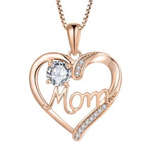 שרשרת כסף נשים <span class=keywords><strong>925</strong></span> שרשרת כסף בצורת זירקון שרשרת אותיות תליון יום מתנה - Product Image 2