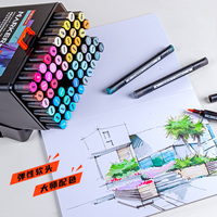 HIMI MIYA ALCOOL MARKER PEN SET POUR ÉTUDIANTS 120 COULEURS AVEC SAC