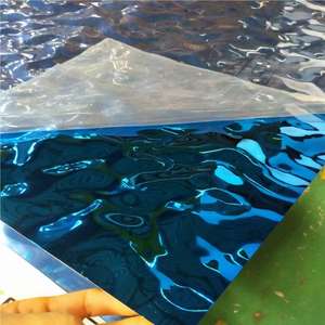 Tôles miroir en acier inoxydable 201 304 316 4x8 0,6 mm, motif vague d'eau estampé, panneaux muraux décoratifs découpés au laser - Product Image 4