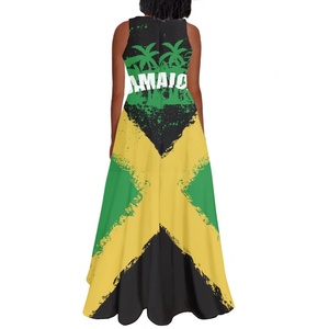 Vestido largo de mujer con diseño del Día Nacional de la bandera mexicana, vestido de fiesta sin mangas de verano personalizado, <span class=keywords><strong>descuento</strong></span> al por mayor, vestidos de cuello redondo - Product Image 2