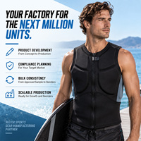 Gilet de protection en néoprène personnalisé pour adulte, avec fermeture éclair frontale et mousse segmentée, pour le wakeboard et les sports nautiques, OEM ODM