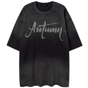 Camiseta Unisex de Algodón 100% Lavada, Estampada con Serigrafía, Talla Grande, MOQ Bajo Personalizable - Product Image 1