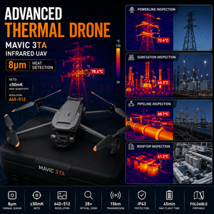 Drone thermique avancé Mavic 3TA, UAV infrarouge pour la surveillance des lignes électriques, des postes de transformation, des pipelines, les opérations de sauvetage incendie et les patrouilles de sécurité - Product Image 1