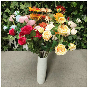 Bouquet de roses artificielles Queyiyi, fleurs en soie de 30 cm à 100 cm, décoration de mariage, décoration de la maison - Product Image 4