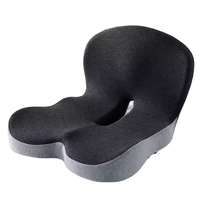Coussin de siège de voiture en mousse à mémoire de forme avec support dorsal confortable, antidérapant, en velours noir, respectueux de la peau, écologique et lavable pour voitures