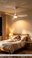 Nouveau ventilateur de plafond DC multi-vitesses réglable et durable pour chambre à coucher, salon et projets de sourcing
