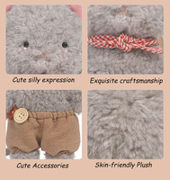 Peluche de souris grise mignonne personnalisée, 25 cm, douce, agréable au toucher, peluche en tissu moelleux, certifiée EN71 CE, peluches kawaii pour cadeau
