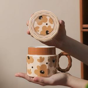 Juego de Tazas de Té de Cerámica Vintage de 401-500 ml, Platos de Alta Estética para Uso Doméstico, Ideales para Café y Té - Product Image 3