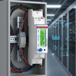 Contatore Elettrico Wireless Monofase EM115-Mod-PO DC 120/230V 45A AMR AC, Leggero, Intelligente, Classe 1 di Precisione MID - Product Image 1