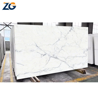 ZGSTONE Marbres Artificiels Dalle De Sol Calacatta Escalier Blanc Marbre Pierre Porcelaine Sol Table Top Dalle Cuisine Comptoir