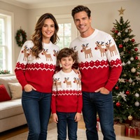 Ensemble de pulls unisexe parent-enfant tricotés pour l'hiver, motif dessin animé Anime Noël moche, style européen 2026