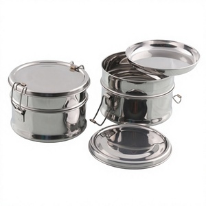 Boîte à lunch classique en acier inoxydable la plus vendue, 1 couche, design portable, construction métallique durable, capacité 1-3L, pour la fraîcheur des aliments - Product Image 3