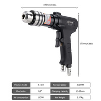 Perceuse pneumatique durable 450 tr/min avec mandrin 10 mm pour la construction navale, le perçage de panneaux métalliques et l'entretien OEM RUIYI R-7319