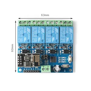 Internet Of Things Aplikasi Ponsel Rumah Pintar, Sakelar Kendali Jarak Jauh 5V 12V 4 Saluran Wi-fi ESP8266