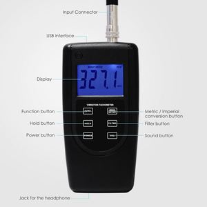 เครื่องวัดความเร็วรอบแบบดิจิตอล เซ็นเซอร์เพียโซอิเล็กทริก วัดความถี่ RPM Hz เครื่องวัดการหมุนของเครื่องจักร เครื่องทดสอบการหมุนของภาพ - Product Image 5