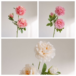 Fleur artificielle de pivoine Ruoyun, rose clair, champagne, rose foncé, décoration d'intérieur, bouquet de mariage, respectueux de l'environnement - Product Image 3