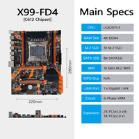 Nouvelle carte mère de bureau X99-FD4 prend en charge le processeur Intel Xeon E5, double canal, 4x DDR4 mémoire, SATA3.0, M.2 PCIe3.0, nouvelle carte mère X99