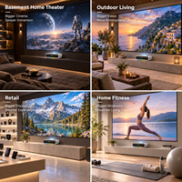 Projecteur à ultra courte focale pour home cinéma, compatible 1080P, avec batterie externe, Google TV, WiFi et Bluetooth, pour une utilisation en salon jusqu'à 100 pouces