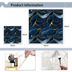 Modern Marble Peel Stick Backsplash Waterproof Washroom Wall Panels Vinyl for Kitchen <strong>Bathroom</strong> Living Room with 1 Year Warranty - Product Image 2