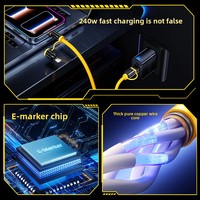Kabel Pengisian Cepat 240W 6A USB-A Empat-dalam-Satu dengan Konektor Micro USB/Type-C untuk Ponsel & Penggunaan di Mobil