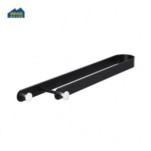 Toallero de Pared de Aluminio Negro Autoadhesivo Estilo Europeo para Baño y Cocina, Duradero, Sin Necesidad de Perforación, Wekis - Product Image 3