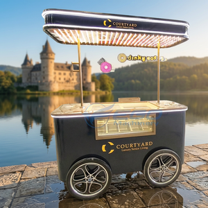 Chariots de présentation et de transport spéciaux en acier coloré pour glaces, bonbons, aliments, fleurs, restaurants et fêtes, avec finition peinture automobile - Product Image 1