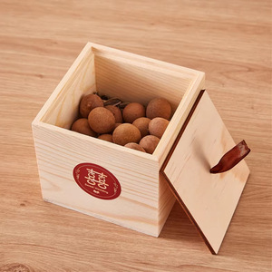 Caja cuadrada de madera de pino con tapa, caja de almacenamiento de dulces de madera maciza para embalaje de regalos de boda - Product Image 4