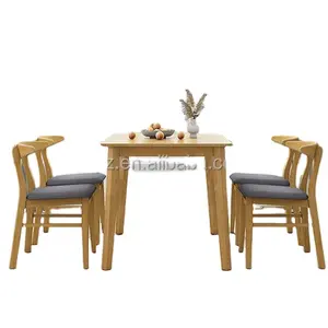 Gcon高档E0级材料马来西亚木质餐桌套装中世纪餐桌6把椅子