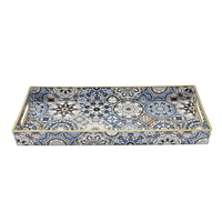Plateau de service décoratif long et fin de style maure pour la cuisine, plateau organisateur pour table basse, vente en gros directe
