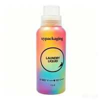 Xypackaging 1000ML 32/33.8oz Botol Plastik HDPE Bulat Kosong Warna Pink Hijau dengan Tutup Ulir untuk Deterjen Cair Harga Distributor