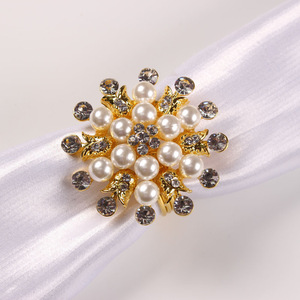 Anillos de Servilleta de Copo de Nieve de Metal Chapado en Oro, Decorados con Diamantes, Recuerdos de Boda de Lujo, Personalizados al por Mayor, para Fiestas y Hoteles - Product Image 3