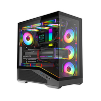 Boîtier de jeu ATX AntarcChill Metal Full View Mid Tower avec façade en verre trempé, trous de refroidissement latéraux, prend en charge le radiateur supérieur de 360 mm
