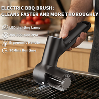 Brosse de nettoyage de barbecue électrique rotative sans fil en acier inoxydable, rechargeable, à angle réglable, sans perte de poils