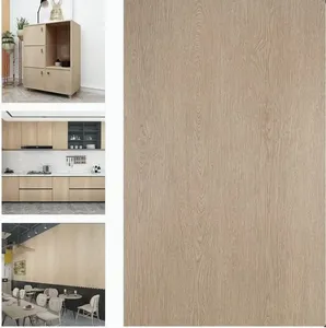 ORON Removable wallpaper peel and stick textured wall papers Self adhesive wood grain pvc film for Kitchen Cabinets