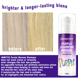 Shampoo violet OEM/ODM pour cheveux blonds et gris, rehausse la luminosité de la couleur, soin capillaire, nettoyage, lissage, <span class=keywords><strong>mousse</strong></span> de shampooing violet - Product Image 4