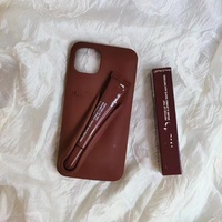 Étui de protection pour téléphone portable en silicone souple antichoc de marque avec gloss à lèvres de luxe