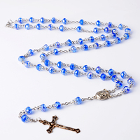 Collier catholique à longue chaîne, perle blanche, chapelet blanc, cristal pastoral, pour femmes, cadeau bijou de jésus