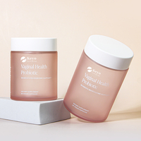 Bouteille de soins de santé en verre rond à large ouverture givrée rose de 100 ml, 150 ml, 180 ml, 250 ml, pot cosmétique pour capsules de compléments alimentaires, pilules de vitamines