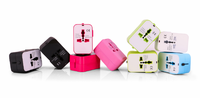 Cargador de teléfono Dual USB 2.1A de acero inoxidable con enchufe mundial EU UK US AU y 2 puertos de salida EU UK US AU