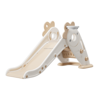 Toboggan d'intérieur pour tout-petits Vsuch, toboggan en plastique autoportant pour enfants avec panier de basket pour aire de jeux à domicile