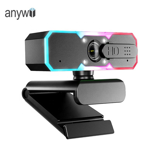 USB Webcam 1080p 60fps Gaming Live Streaming Webcam with Built-in Microphone Sliding Privacy Cover Autofocus for Online Meeting