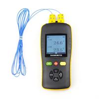 Thermomètre Tzone avec écran LCD TC602, thermomètre numérique portable à double canal, type K/T/J, enregistreur de données de température à thermocouple