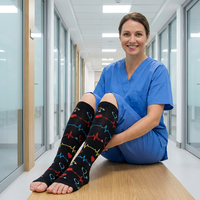 Chaussettes de compression à bout ouvert pour infirmières, soutien gradué pour femmes et hommes, chaussettes de compression sans orteils, hauteur genou, pour infirmières