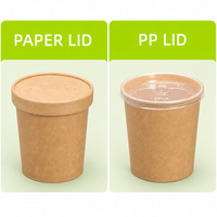 Contenants à soupe jetables en papier avec couvercles, 8oz, 12oz, 16oz, anti-fuite, pour aliments chauds, vente en gros