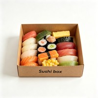 Boîtes à sushi personnalisées avec logo, design populaire pour la restauration rapide, boîtes à emporter avec séparateur, emballage personnalisé pour sushi