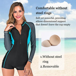 Custom Eco Friendly produttore di costumi da bagno per ragazze adolescenti di lusso Surf un pezzo a maniche lunghe costumi da bagno donna - Product Image 4