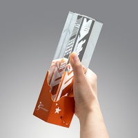 Trophée carré en cristal K9 personnalisé ZP avec base métallique en forme de montagne, impression UV et gravure laser, récompense annuelle pour entreprise