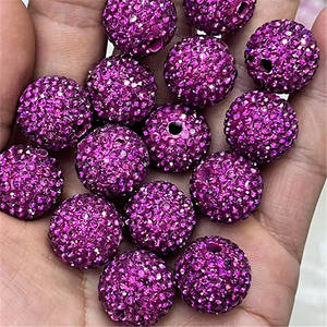 Yüksek kaliteli tıknaz disko topu odak fantezi boncuk 20mm polimer kil boncuklar Rhinestone boncuk kalemler takı yapımı için 20mm toplu - Product Image 4