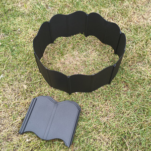 Paneles de Cerca Ondulados para Jardín, 160x138mm, PP Negro, Fácil de Montar, Decoración de Paisaje - Product Image 1