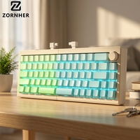 Teclado Mecánico Zornher ST68 Dividido con Interruptores RGB Serene de Triple Modo y Hot-Swap para E-sports y Portátiles